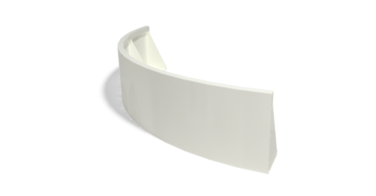 Stützwand aus pulverbeschichtetem Stahl Außenbogen 1500x1500mm (Höhe 400mm)