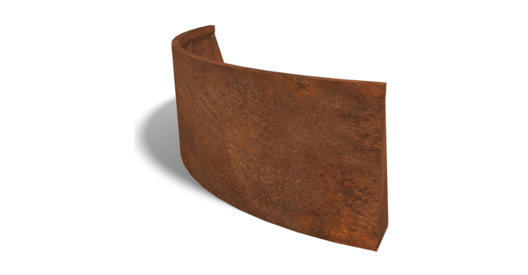 Stützwand aus Cortenstahl Außenbogen 1500x1500mm (Höhe 600mm)