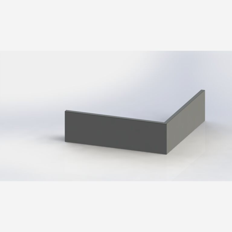 Außenecke der Stützwand aus pulverbeschichtetem Stahl 1000x1000mm (Höhe 300mm)