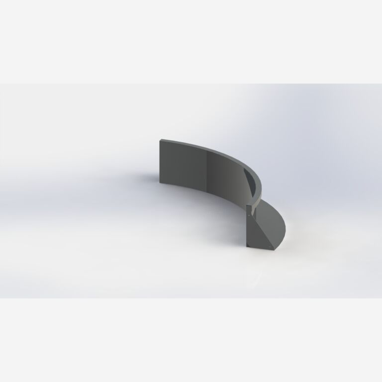 Innenbogen der Stützwand aus pulverbeschichtetem Stahl 1000x1000mm (Höhe 300mm)