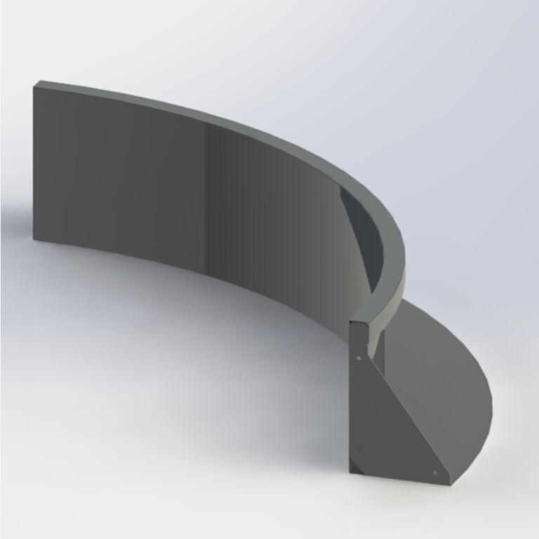 Innenbogen der Stützwand aus pulverbeschichtetem Stahl 1000x1000mm (Höhe 300mm)