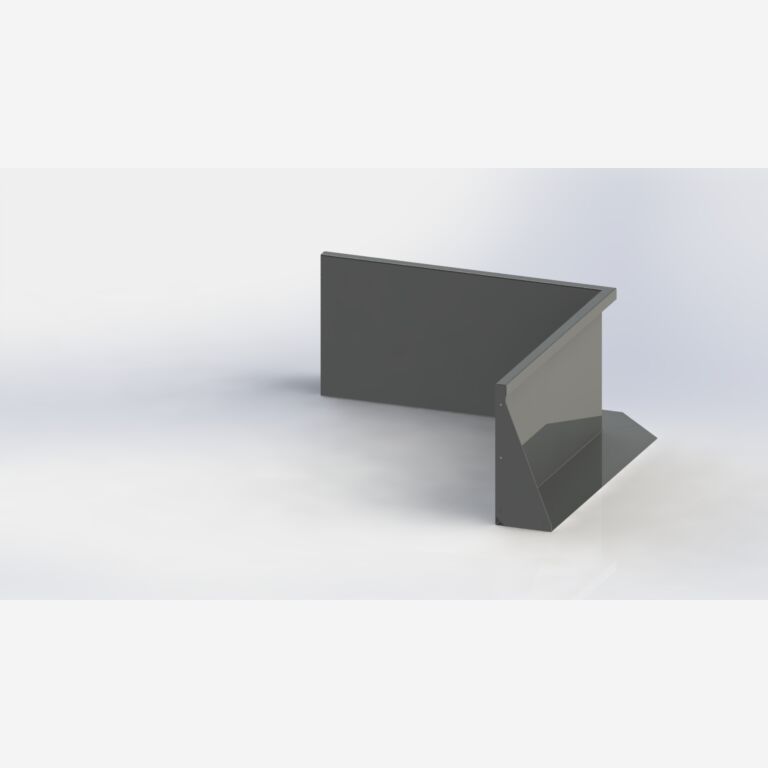 Innenecke der Stützwand aus pulverbeschichtetem Stahl 1000x1000mm (Höhe 500mm)