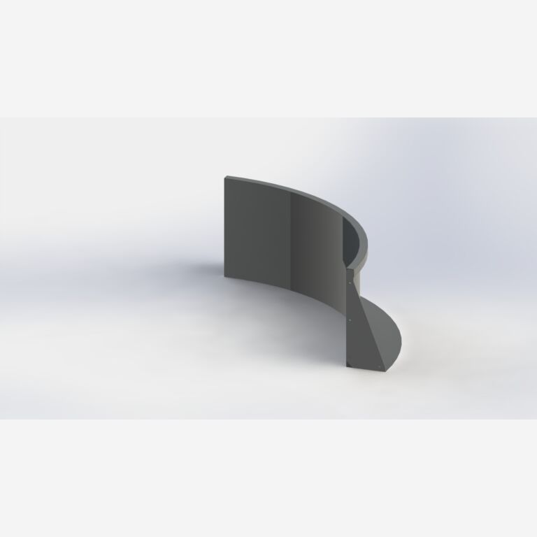 Innenbogen der Stützwand aus pulverbeschichtetem Stahl 1000x1000mm (Höhe 500mm)
