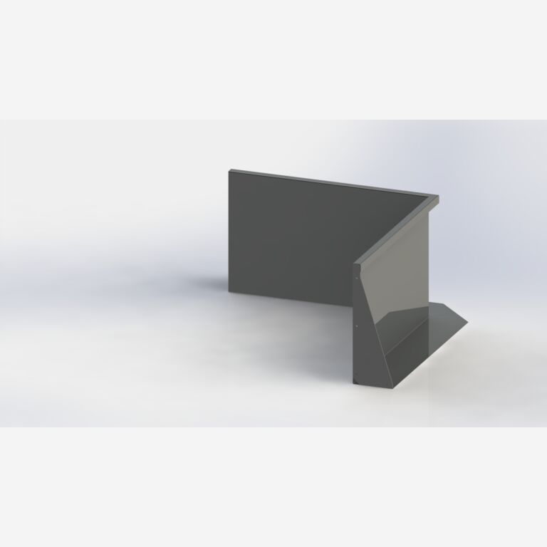 Innenecke der Stützwand aus pulverbeschichtetem Stahl 1000x1000mm (Höhe 600mm)