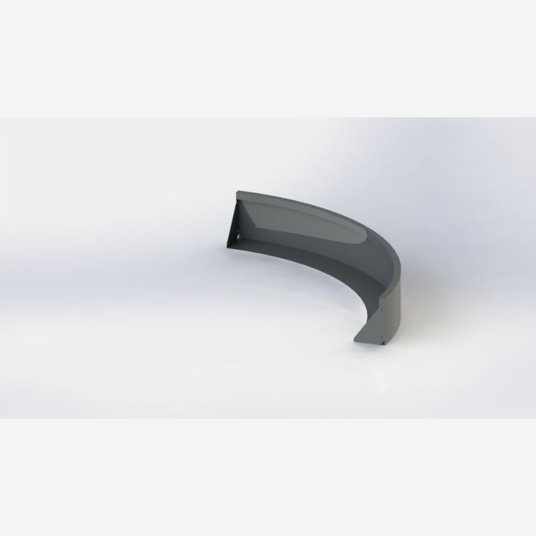 Stützwand aus pulverbeschichtetem Stahl Außenbogen 1500x1500mm (Höhe 300mm)