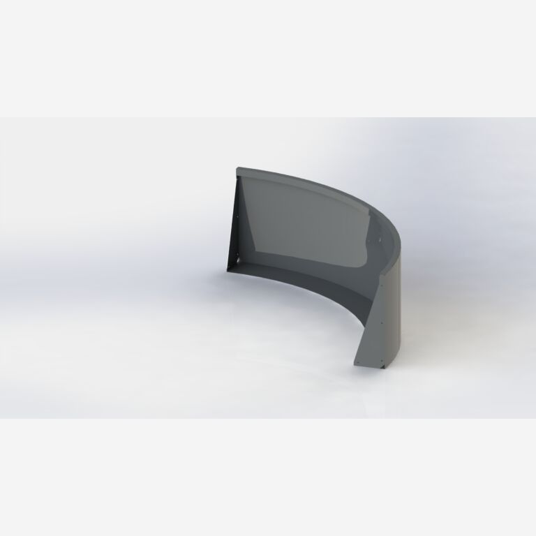 Stützwand aus pulverbeschichtetem Stahl Außenbogen 1500x1500mm (Höhe 600mm)