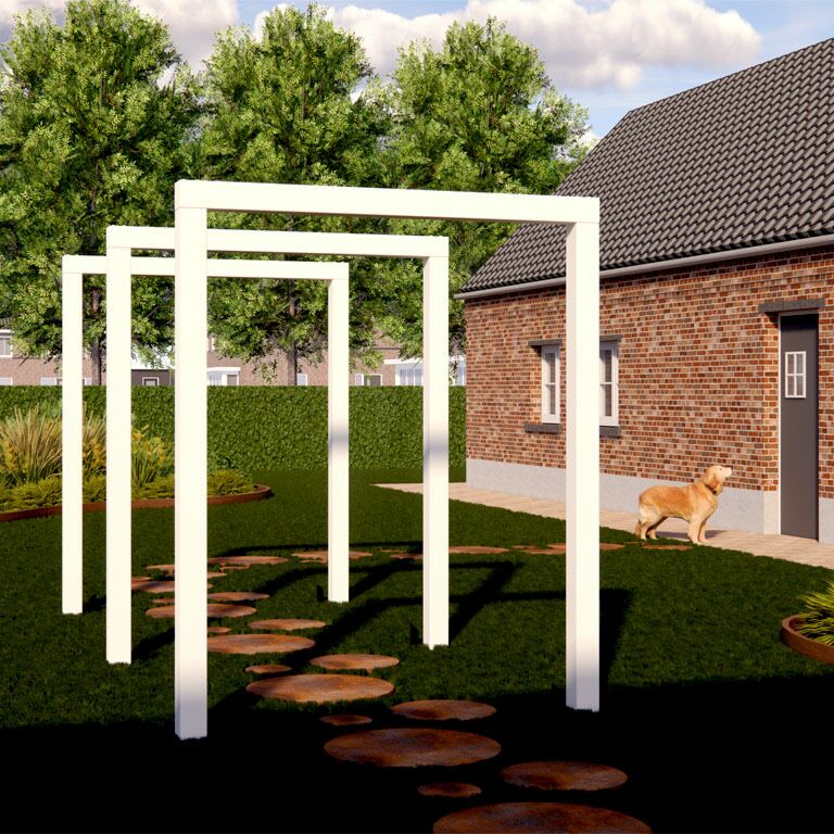 Pergola gerade aus pulverbeschichtetem Stahl 250 cm