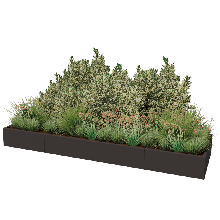 Hochbeet aus pulverbeschichtetem Stahl Texas xxl 320 x 100 cm