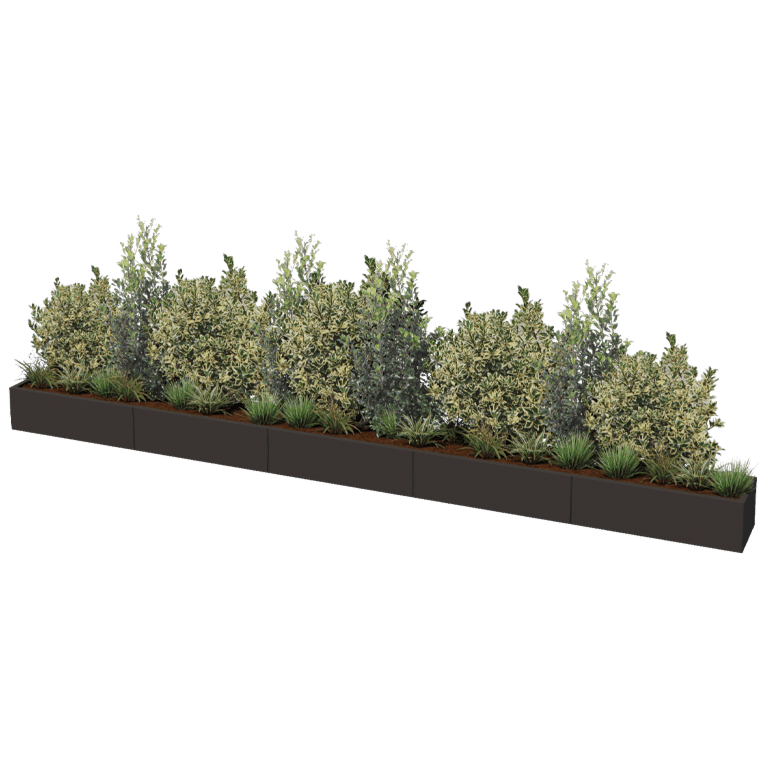 Hochbeet aus pulverbeschichtetem Stahl Texas xxl 500 x 40 cm
