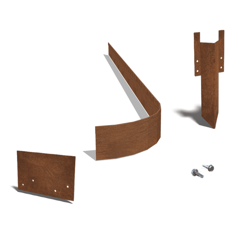 Einfassung FLEX abgeflacht aus Cortenstahl 13 cm kompletter Satz pro 24 meter