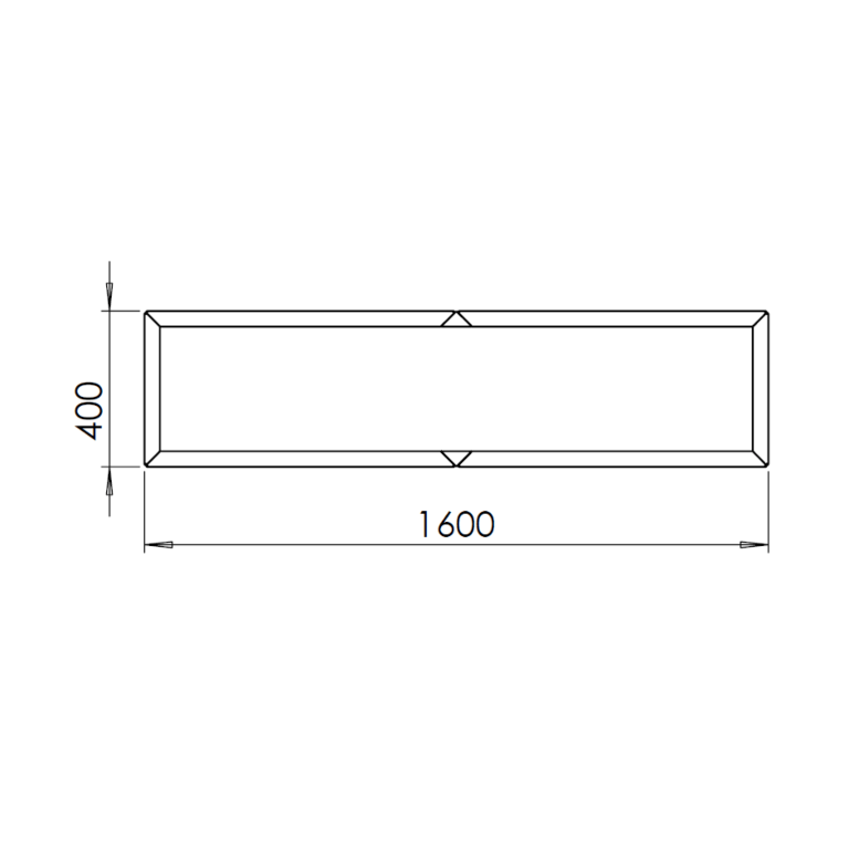 Pflanzgefäß aus pulverbeschichtetem Stahl Texas xxl 1600x400