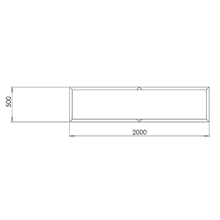 Pflanzgefäß aus Cortenstahl Texas xxl 2000x500