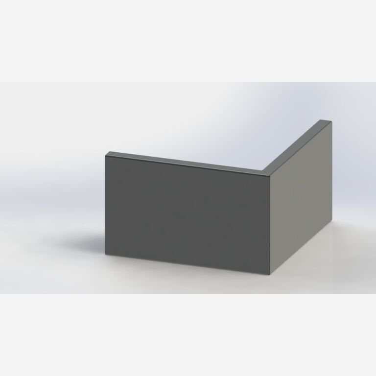 Außenecke der Stützwand aus pulverbeschichtetem Stahl 500x500mm (Höhe 300mm)