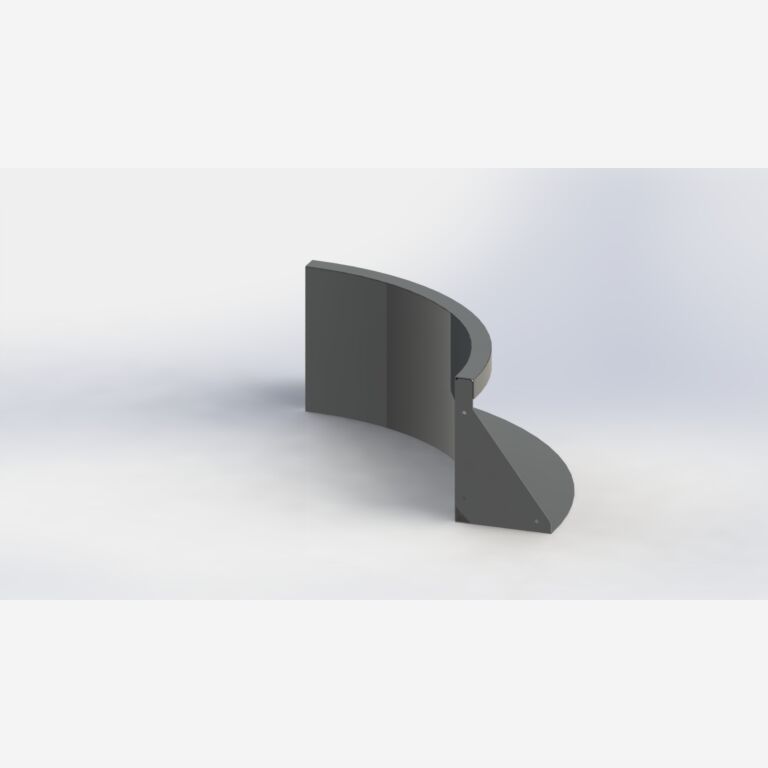 Innenbogen der Stützwand aus pulverbeschichtetem Stahl 500x500mm (Höhe 300mm)