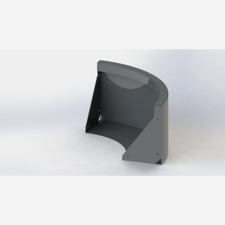 Stützwand aus pulverbeschichtetem Stahl Außenbogen 500x500mm (Höhe 300mm)