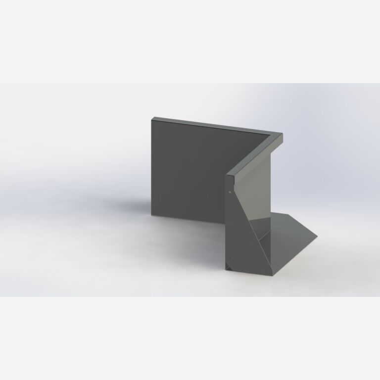 Innenecke der Stützwand aus pulverbeschichtetem Stahl 500x500mm (Höhe 400mm)