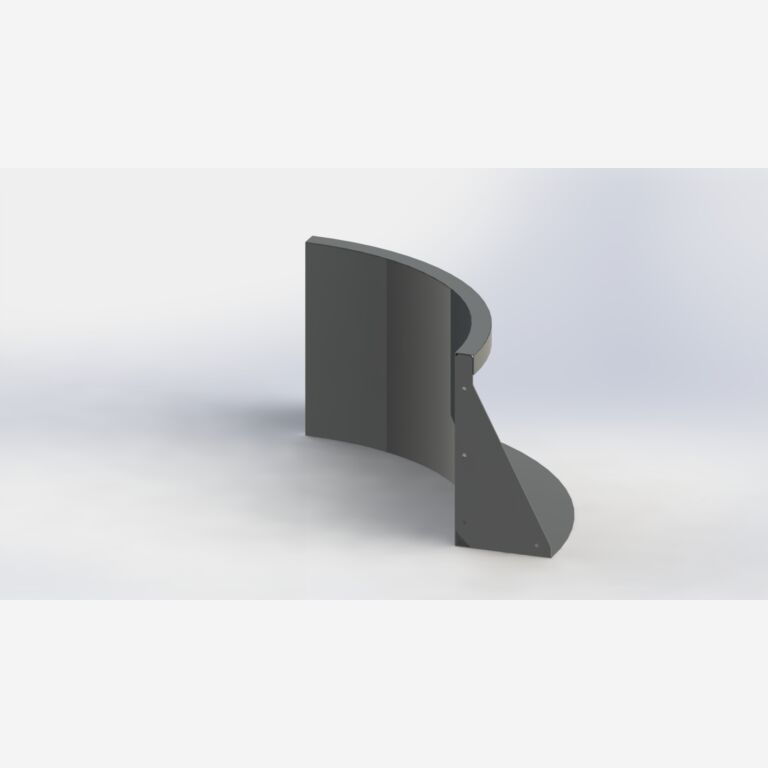 Innenbogen der Stützwand aus pulverbeschichtetem Stahl 500x500mm (Höhe 400mm)