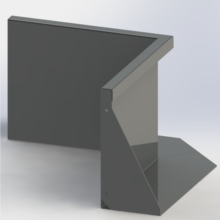 Pulverbeschichteter Stahl Innenecke 50 x 50 cm (Höhe 50 cm)