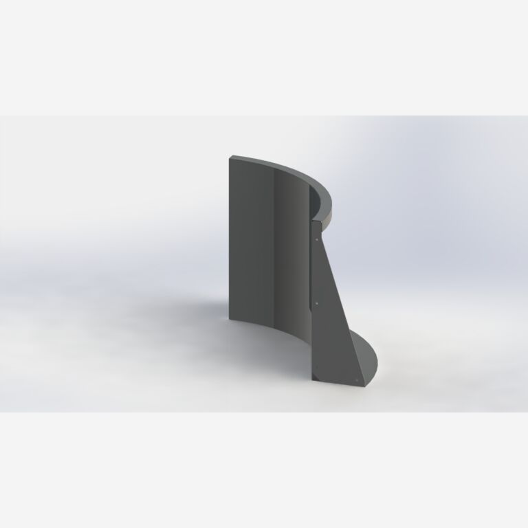 Innenbogen der Stützwand aus pulverbeschichtetem Stahl 500x500mm (Höhe 600mm)