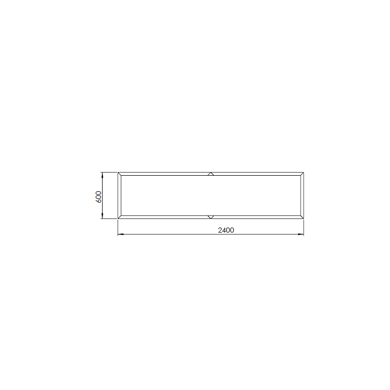 Pflanzgefäß aus pulverbeschichtetem Stahl Texas xxl 2400x600