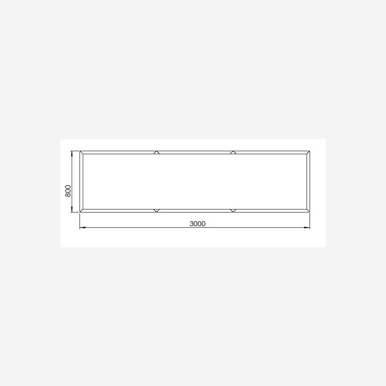Pflanzgefäß aus pulverbeschichtetem Stahl Texas xxl 3000x800