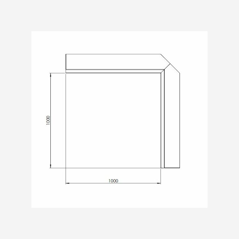 Innenecke der Stützwand aus Cortenstahl 1000x1000mm (Höhe 400mm)