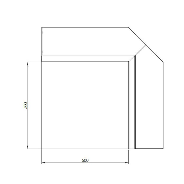 Pulverbeschichteter Stahl Innenecke 50 x 50 cm (Höhe 50 cm)