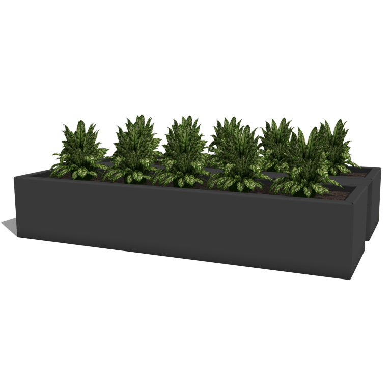 Pflanzkübel aus pulverbeschichtetem Stahl für Balkon 80 cm