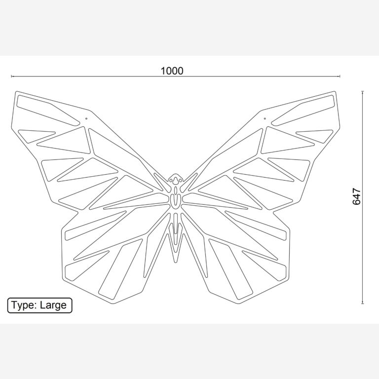 Wanddekoration aus Metall Schmetterling 2.0