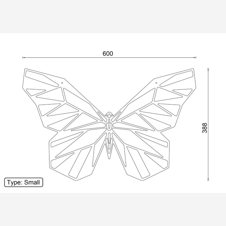 Wanddekoration aus Cortenstahl Schmetterling 2.0