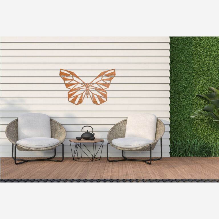 Wanddekoration aus Cortenstahl Schmetterling 2.0