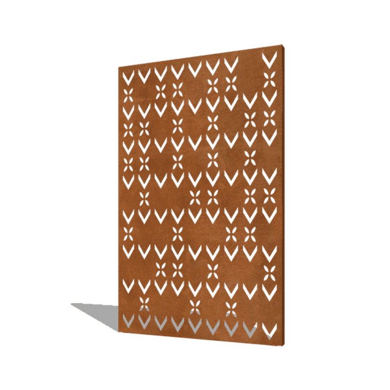 Cortenstahl-Paneel Dach Design Zusammensetzung 3 120 x 6 x 190 cm