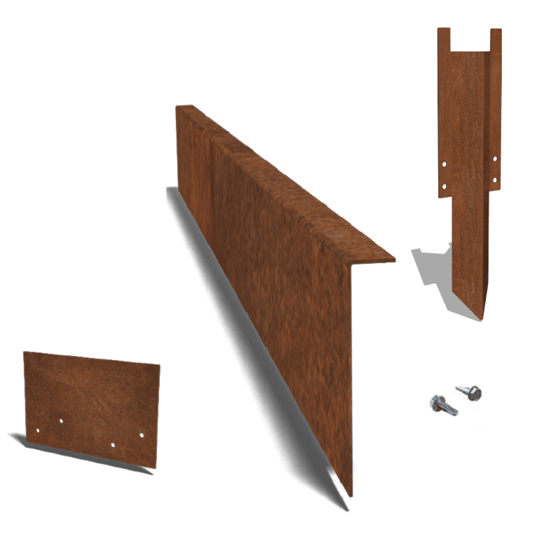 Einfassung gebogen aus Cortenstahl 22 cm kompletter Satz pro 24 meter