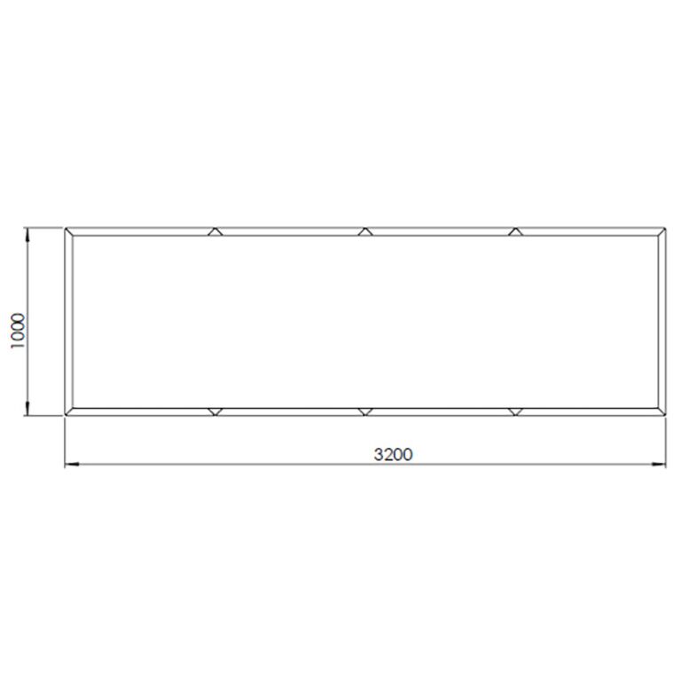 Pflanzgefäß aus Cortenstahl Texas xxl 320 x 100 cm