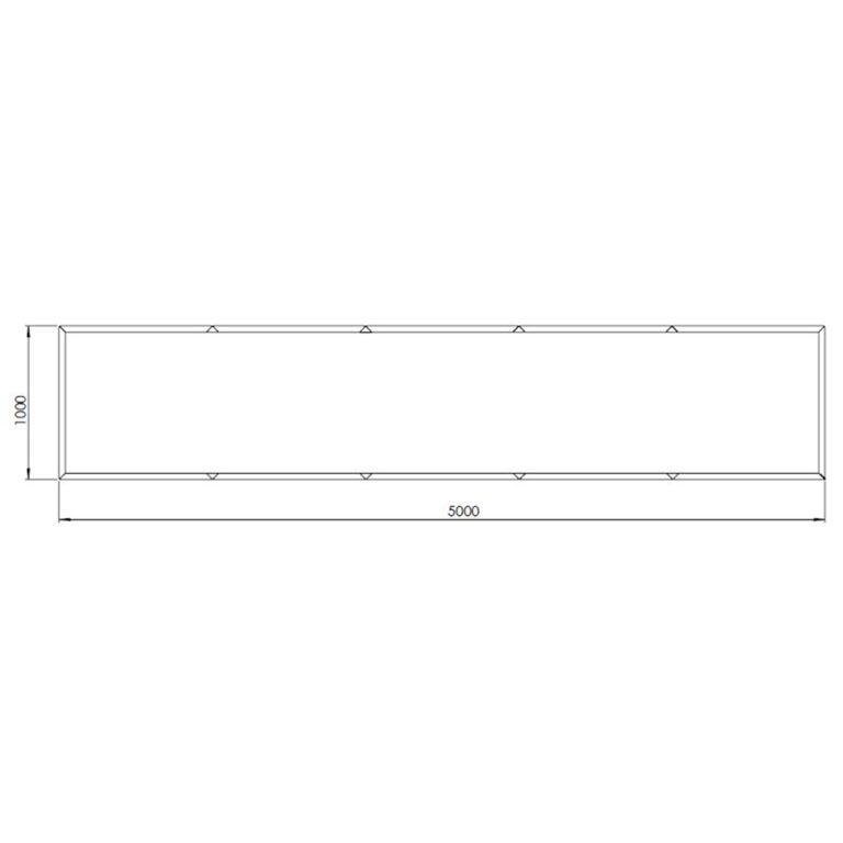 Pflanzgefäß aus Cortenstahl Texas xxl 500 x 100 cm