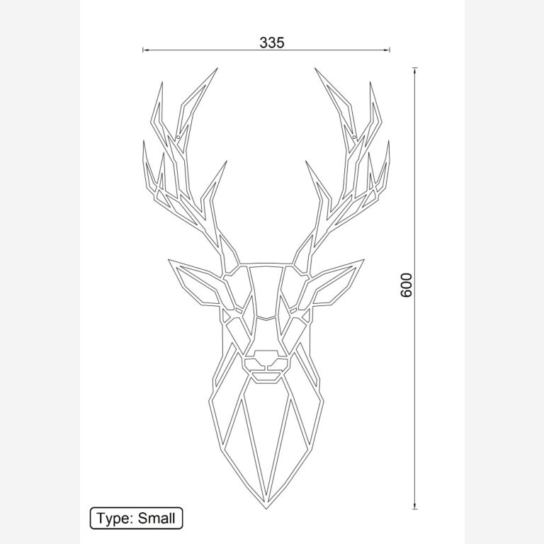 Wanddekoration aus Metall Hirsch 1.0