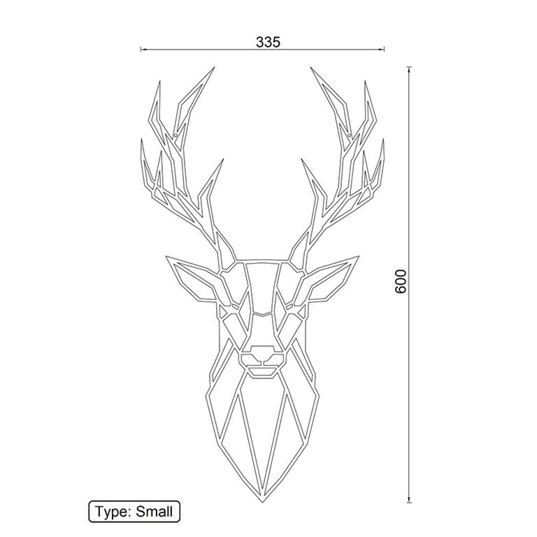 Wanddekoration aus Metall Hirsch 1.0