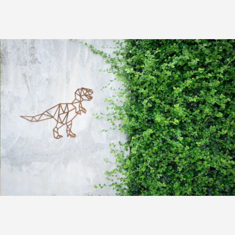 Wanddekoration aus Cortenstahl Dinosaurier