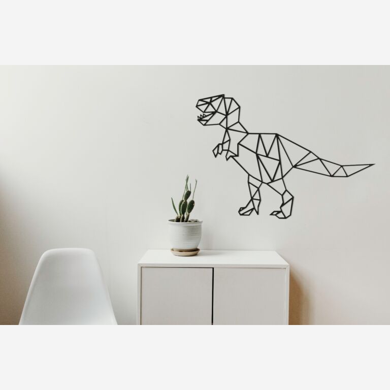 Wanddekoration aus Metall Dinosaurier