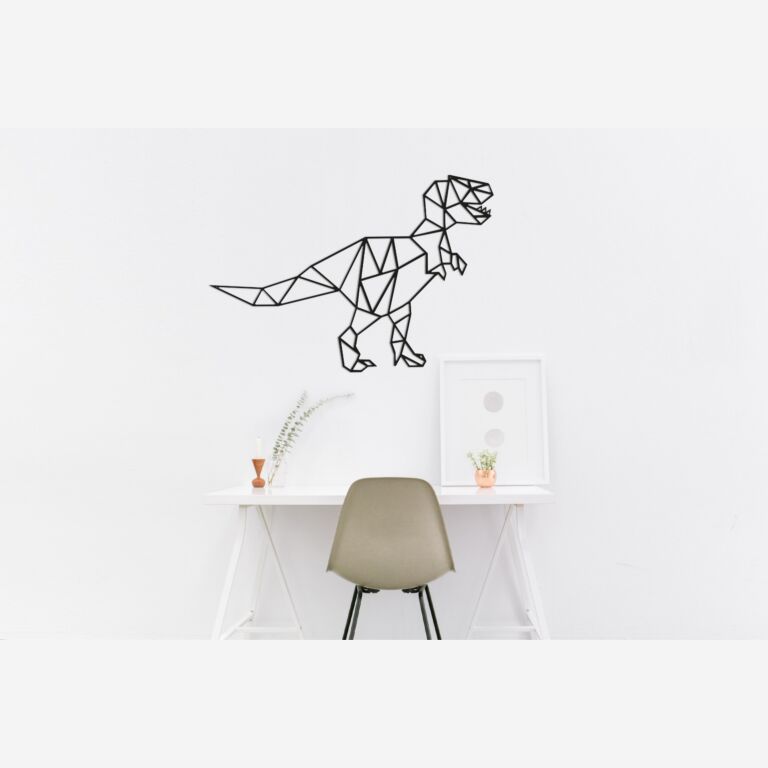 Wanddekoration aus Metall Dinosaurier