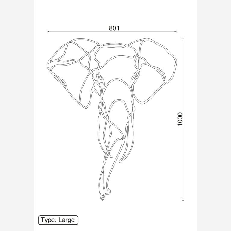 Wanddekoration aus Cortenstahl Elefant 1.0