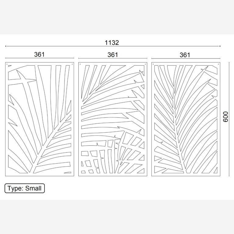 Wanddekoration aus Cortenstahl Ferns 3-parts