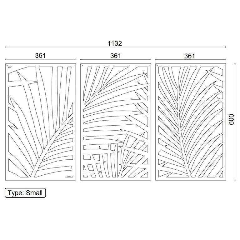 Wanddekoration aus Metall Ferns 3-parts