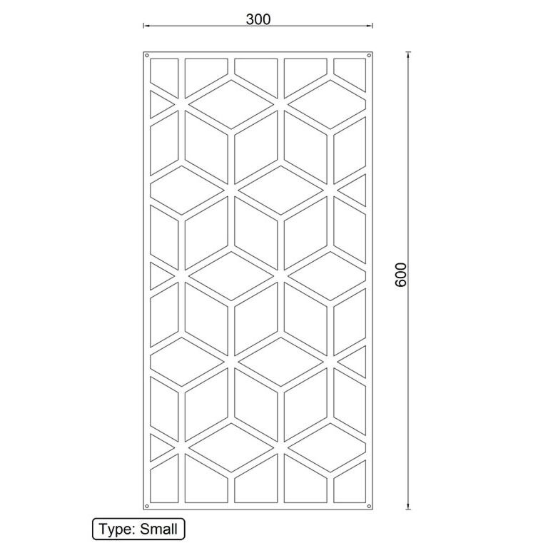 Wanddekoration aus Cortenstahl Geometrische Formen 2.0