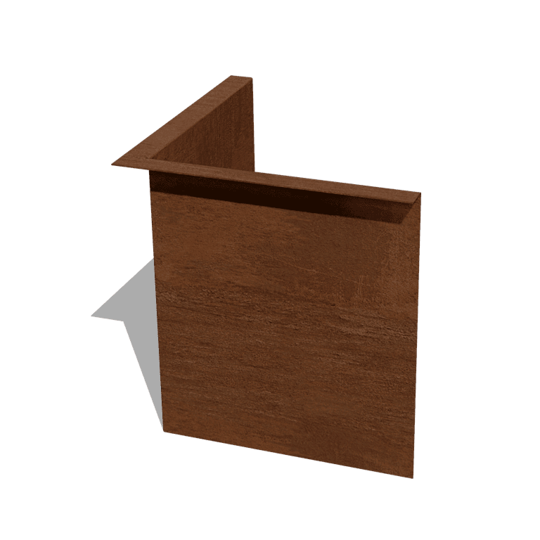 Einfassung gebogen aus Cortenstahl 34 cm Innenwinkel