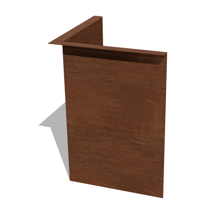 Einfassung gebogen aus Cortenstahl 45 cm Innenwinkel
