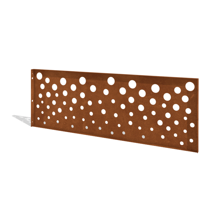 Sichtschutzzaun aus Cortenstahl H Paneel B 180 x 63,3 cm
