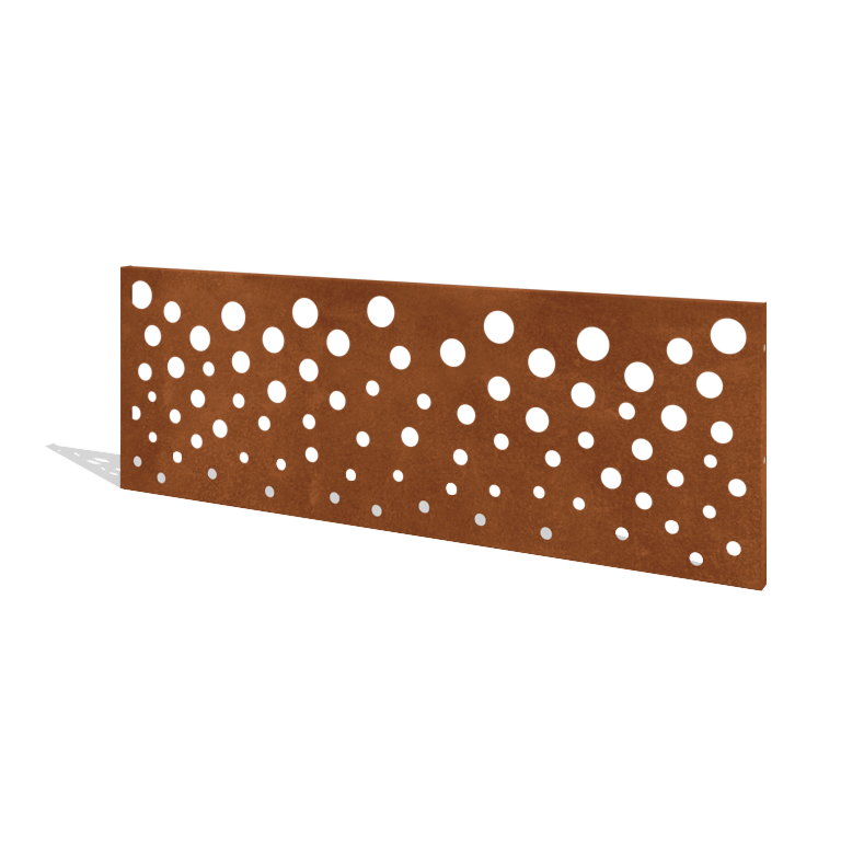 Sichtschutzzaun aus Cortenstahl H Paneel B 180 x 63,3 cm