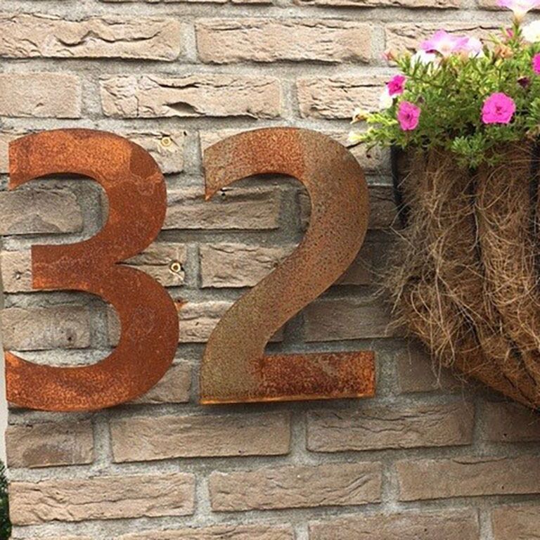 Cortenstahl Hausnummer 2 - 50 cm