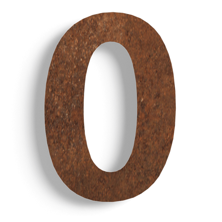 Cortenstahl Hausnummer 0 - 15 cm